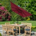 thumbnail image 3 of Patio Umbrella, 6.6 x 9.8ft Rectangular Outdoor Table Market Umbrella with Push Button Tilt/Crank, Water/Sand Self-Filled Umbrella Base Included, Dark Red, 3 of 8