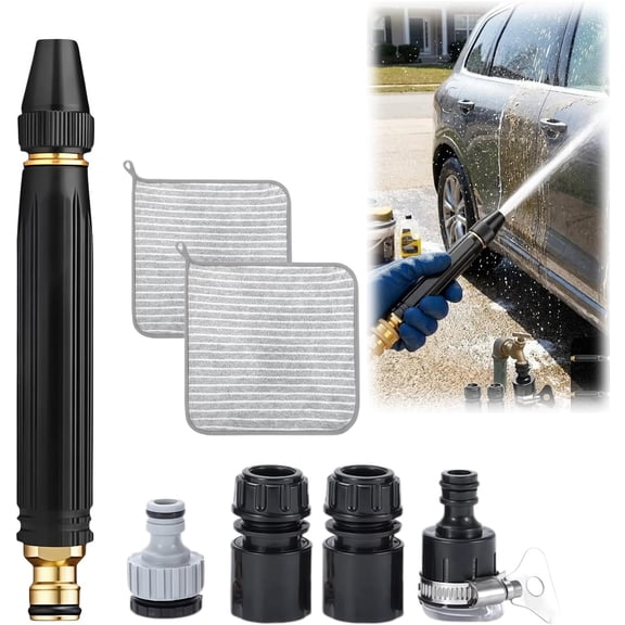 2026 High Pressure Hose Nozzle - Jet Nozzle Power Washer Wand Attachment for Garden Hose, Heavy Duty Water Cannon for Home Car Wash, Watering Plants & Patio Cleaning