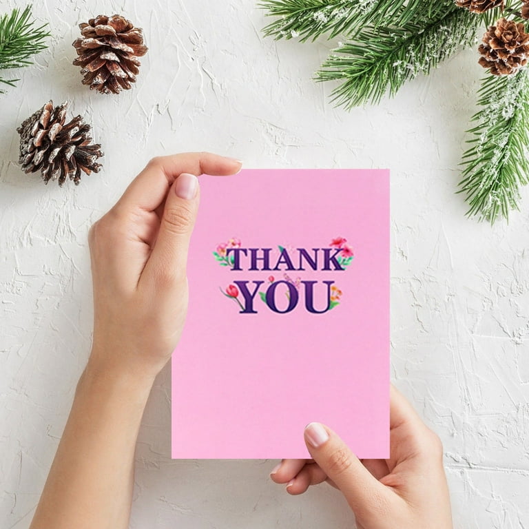 Thank you！ WINDLAND Stylish 3D Popup Thank You Card Attractive Pink 3D