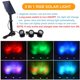 thumbnail image 2 of Luz solar para estanque al aire libre, sumergible 3 en 1, luz de fuente LED RGB, foco de paisaje del anochecer al amanecer para jardín, patio, árbol, césped (cambio de color + cualquier arreglo) Ormromra WMZY-1292, 2 of 7