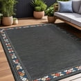 thumbnail image 3 of Beverly Rug Outdoor / Indoor Area Rugs Patio Porch Garden Carpet Bordered / Dark Gray 4x6, 3 of 9