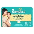 thumbnail image 2 of Pampers Swaddlers Diapers, Size 1 (8-14 lbs), Absorbent, Keeps Baby Dry and Comfortable, Skin Safe Disposable Baby Diaper, 2 of 26