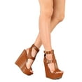 thumbnail image 6 of Breckelle BA02 Women Leatherette Strappy Open Toe Sandal Wedge, 6 of 6
