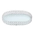 thumbnail image 1 of Espejo decorativo bandeja , cristal cosmético bandeja Oval organizador L Zulema Bandeja con base de espejo plateado, 1 of 8