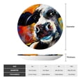 thumbnail image 2 of Balery Cow Print Bone China Decorative Plate Ceramic Dinner Plates Art Crafts with Display Stand-6in, 2 of 6