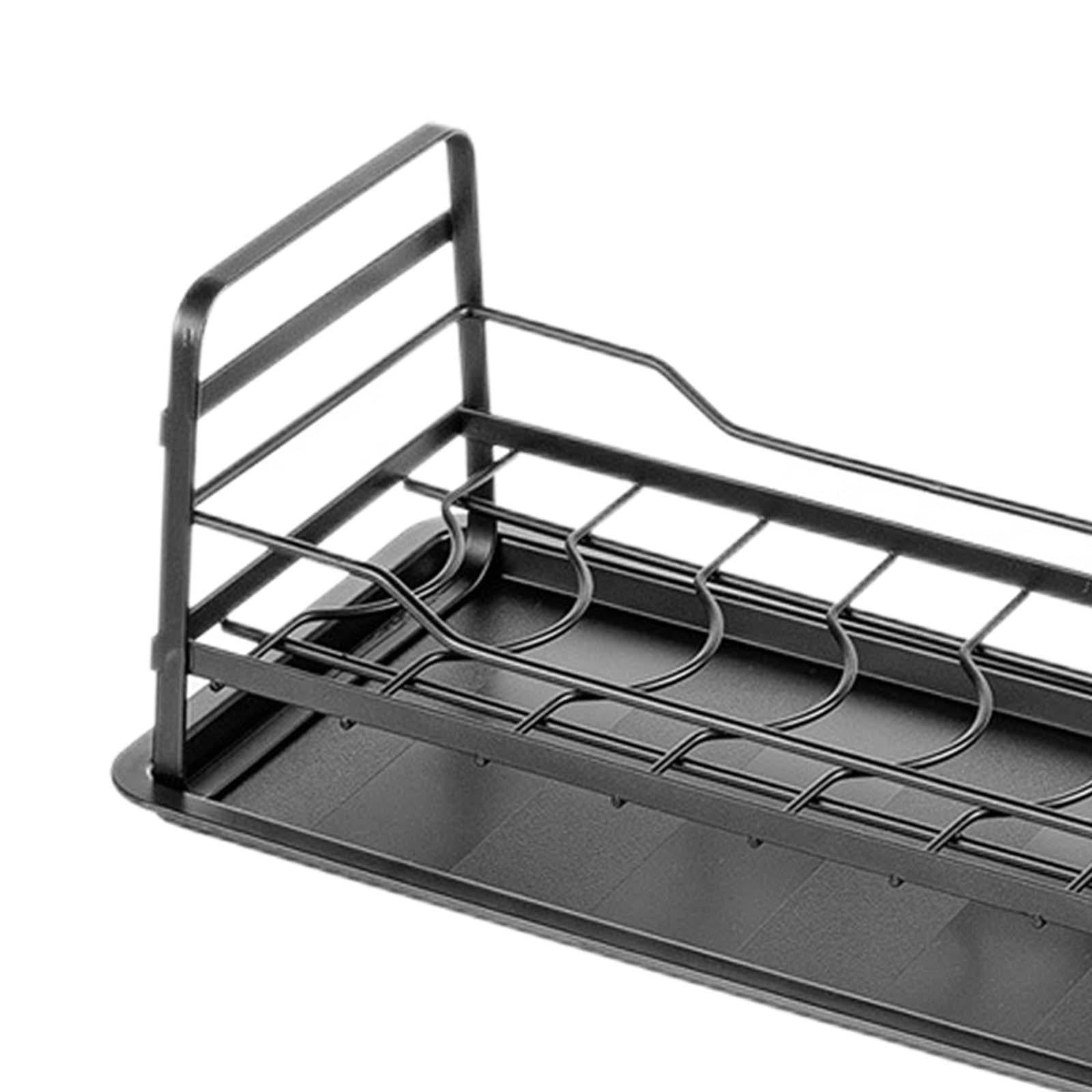 Fiocias Kitchen Countertop Dish Drainer Dishes Draining Holder Dish Drying Rack Black