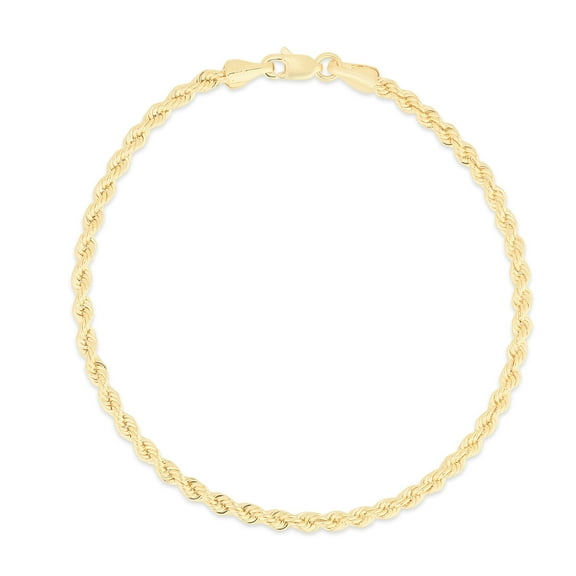 Brilliance 14KT Yellow Gold 7.5" Rope Bracelet