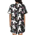 thumbnail image 3 of Qekee Cute Poodle Dog Women's Pajama Set Short Sleeve Sleepwear Summer Home Wear with Pockets Soft Short Sleeve Shirt - Cute Poodle Dog, 3 of 9