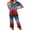 Z005_Wine, variant on 4th of July Women's Pajama Sets 2026 Lounge Sleepwears Independece Day US Star Flower Printed Plus Size Short Sleeve Top and Capri Pants Pajama Set