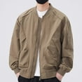 thumbnail image 2 of LIUJUNSHOP Mens Hoodie Zip Up Casual Men's Casual Lightweight Outdoor Windbreaker Jacket Water Comfortable Daily Wear Travel Khaki L, 2 of 5
