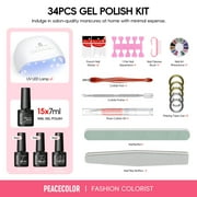 Gel Nail Polish Kit with U V Light Starter Kit 20 Colors Gel Polish Set 5pcs Top Base Coat Glitter Nail Decorations Nail Art French Manicure Kits Gifts for Women