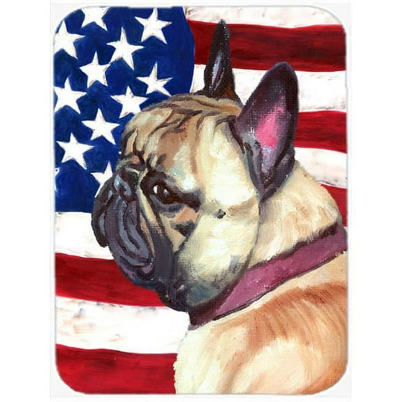 French Bulldog Frenchie Usa Patriotic American Flag Glass Cutting Board, Large