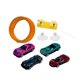 thumbnail image 4 of Pista de carreras flexible para coches de carreras de 4,5 m con ventosa, portátil y multifuncional, con 4 minicoches de fundición a presión, juguete, 4 of 8