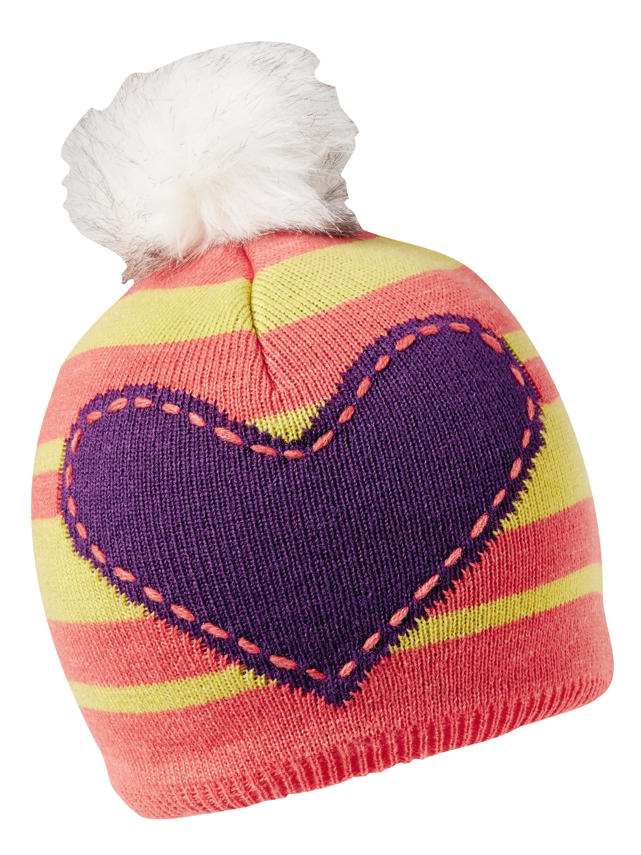 Turtle Fur Winnie Girl's Pom Fleece Lined Heart Winter Hat by Turtle Fur