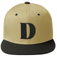 thumbnail image 2 of Daxton Classic Snapback Hat 3D Capital Alphabet Letters Flat Bill Visor Cap, Khaki Black Hat Black Letter D, 2 of 3
