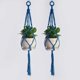 thumbnail image 1 of Juego de 2 colgadores de macramé NQ para plantas colgantes azul, 1 of 4