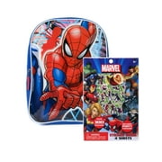 Spider-Man Backpack 15" Peter Parker Superhero w/ Marvel 4-Sheet Sticker Book