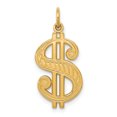 thumbnail image 1 of 14k Or Jaune Dollar Signe Collier Pendentif Jeu, 1 of 7