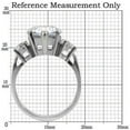 thumbnail image 2 of Womens Silver Rings High polished (no plating) 316L Stainless Steel Ring with AAA Grade CZ in Amethyst TK085, 2 of 5
