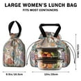 thumbnail image 5 of Boho Bohemia Pioneer Flower Drawstring Lunch Bag Women - Drawstring Lunch Bag Insulated for Work Office - Stain-Resistant Large Lunchbags for Women with Multi-Pockets, 5 of 6