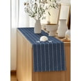 thumbnail image 5 of Table Runner 72 Inches Long for Kitchen Dining, Navy Blue Geometric Dresser Scarf Farmhouse, Dining Table Decorations for Wedding/Parties, Modern Pure Color Abstract Striped 18 x 72 In, 5 of 8