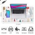 thumbnail image 5 of Long Mouse Pads for Desk,White Christmas Tree Pattern Desk Mats on Top Of Desks, Desk Mouse Pad Extra Large with 3mm Non-Slip Base and Stitched Edge for Gaming,Office,Work,Home 31.5x15.7in, 5 of 5