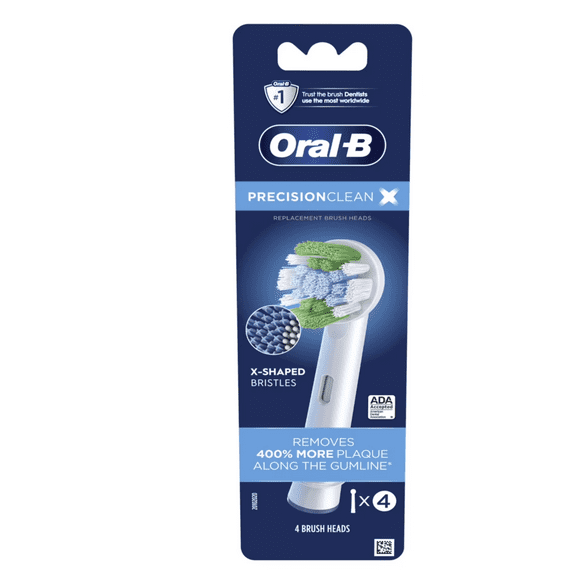 Braun Oral-B Precision Clean Electric Toothbrush Replacement Heads, 4 Count, White