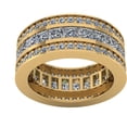 thumbnail image 2 of Natural 4.25Ct Princess & Round Diamond 3Row Anniversary Wedding Eternity Band Ring 14k Gold FG VS1, 2 of 3