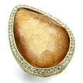 thumbnail image 1 of Women IP Gold Brass Ring with Synthetic in Orange - Size 10, 1 of 1