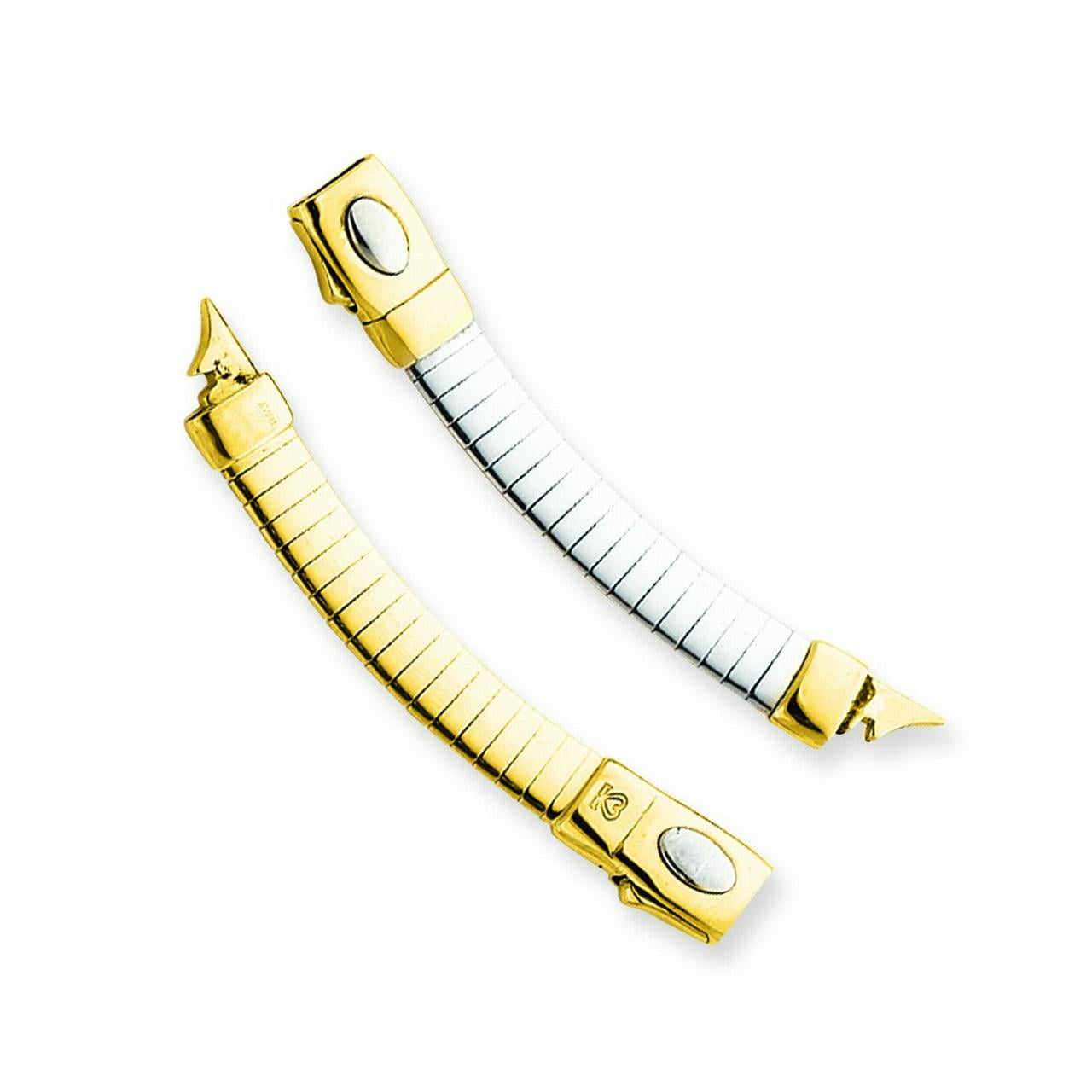 Jewelry 14k Yellow Gold 6mm White and Yellow Domed Omega Extender