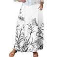 thumbnail image 2 of WXLWZYWL Women Flowy Maxi Skirt Floral Print Fall Casual Boho High Elatic Waist Loose Long Skirt with Pockets, 2 of 5