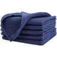 thumbnail image 2 of 100% Cotton Waffle Weave Kitchen Dish Cloths, Ultra Soft Absorbent Quick Drying Dish Towels, 12x12 Inches, 6-Pack, Navy Blue, 2 of 7