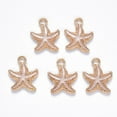 thumbnail image 2 of 10pcs Alloy Enamel Pendants Starfish Light golden White 18x15x3mm Hole: 2.5mm, 2 of 2
