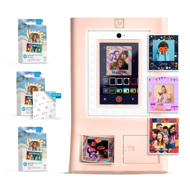 Máquina Photo Booth HP Sprocket Instant Color Impresora rosa