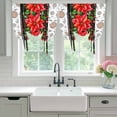 thumbnail image 4 of Red Christmas Balloon Curtains for Living Room/French Door, Xmas Botanical Poinsettia Tie Up Curtains 63 Inch Length Energy Saving Kitchen Curtains Shades for Windows 42"x63", 4 of 8