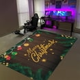 thumbnail image 2 of 2x3ft Brown Wooden Planks Christmas Area Rugs, Green Christmas Theme Holiday Decoration Indoor Kids Rugs, Soft Low Pile Living Room Carpet, Non-Slip Washable Nursery Balcony Kitchen Rugs, 2 of 7