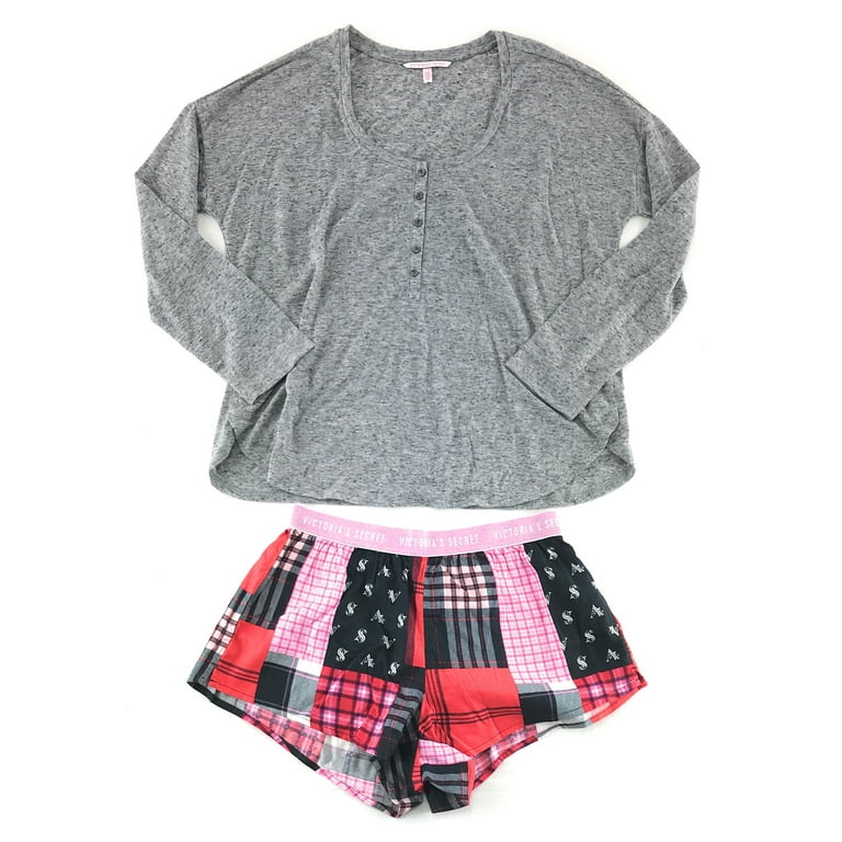 Victoria s Secret Pajama Set Dreamer Flannel Boxer Short and Long