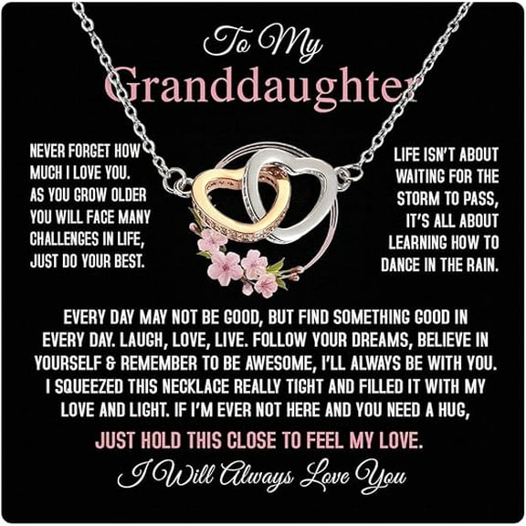 Graduation Gifts For Granddaughter From Grandma Grandpa, To My Granddaughter Necklace With Heartfelt Message Elegant Box From Grandparents, Grand Daughter on Birthday