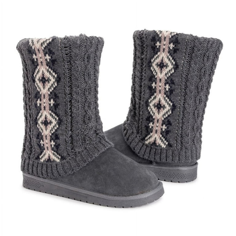 Essentials by MUK LUKS Women s Cheryl Sweater Winter Boots Walmart