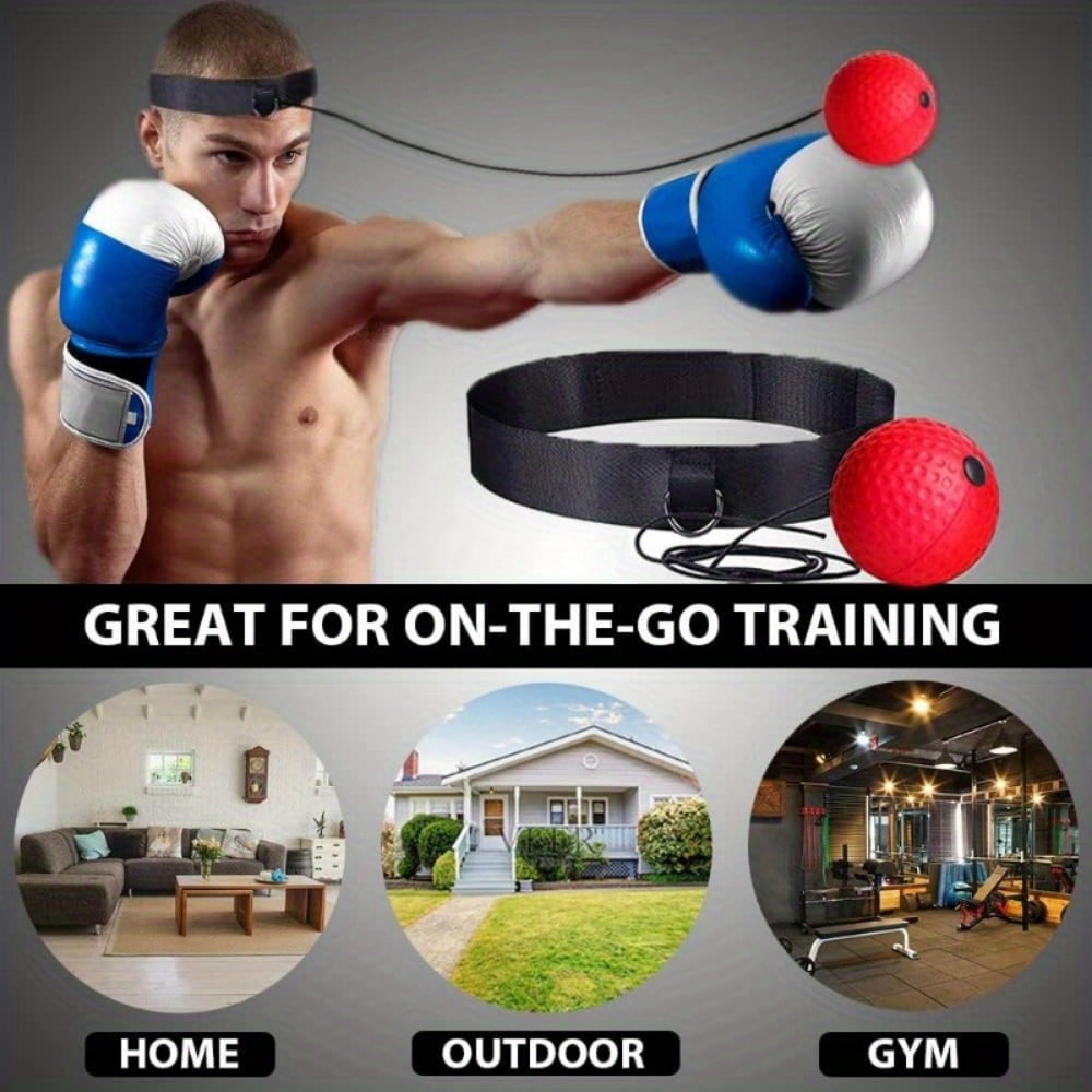 Boxing Reflex Ball with Protective Gloves, Head-Mounted Speed Ball Home Boxing Training Ball for Hand-Eye Coordination Training, for Children and Adults