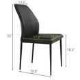 thumbnail image 3 of Dining Chairs Set of 2, Side Chairs, Faux Leather Modern Style Kitchen Chairs with Stable Steel Legs (BLACK), 3 of 6