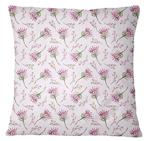 S4Sassy Floral Print Pink Home Decorative Pillow Case  Square Cushion Cover 