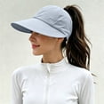 thumbnail image 2 of LXJHUAN Sun Hats for Women Wide Brim Sunscreen Baseball Cap Quick Drying Breathable Visor Cap Adjustable Ponytail Friendly Sports Cap for Outdoor Activities Gray, 2 of 5
