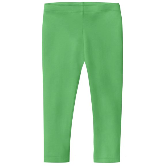Made in USA Girls Soft 100% Cotton Capri Leggings | Elf Green