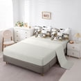 thumbnail image 5 of Castle Fairy Minimalist Leaf Bedding Comforter Set 7-Piece for Adults, Geometric Art King Bedding Sets for Bedroom, Black Beige,Grey Reversible, 5 of 7