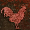 thumbnail image 3 of Stimson, Diane 20x20 Black Modern Framed Museum Art Print Titled - Rooster Damask 1, 3 of 5