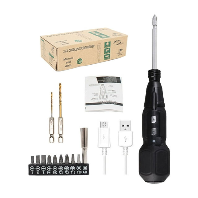 Colaxi Cordless Power Screwdriver 3.6V with USB Cable Aluminum Alloy Motorized Screwdriver Mini Electric Screwdriver Set for Toys PC