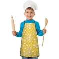 thumbnail image 2 of Yellow Dog Paw Footprint Kids Aprons for Girls and Boys,Adjustable Neck Strap Toddler Aprons for Kids Cooking Baking, 2 of 7