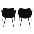 thumbnail image 3 of Ouuuhlala OLL-LI-BLK2 Lingo Harmony Upholstered Dining Chair with Conic Legs, Black - Set of 2, 3 of 8