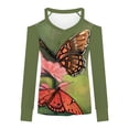 thumbnail image 4 of ICHUANYI Clearance Fashion Women Casual Long Sleeve Off-shoulder Halter V-neck Print Top Blouse(Green, XXL) ICHUANYI WER2023081501662, 4 of 5